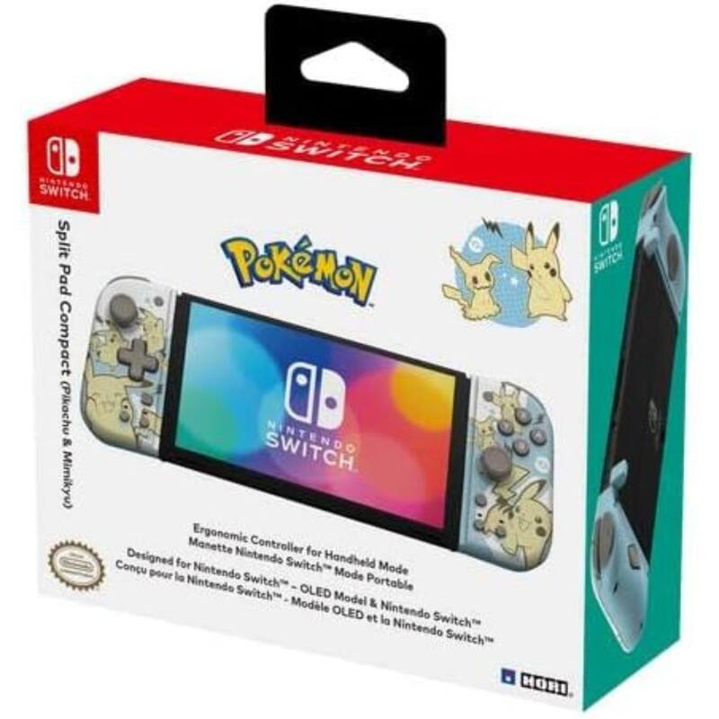 Controle Hori Split Pad Pokémon Pikachu Mimik Switch Celeste